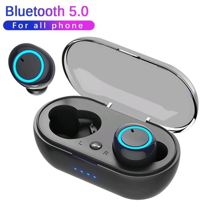 Headset Bluetooth Wireless Y30 Y50 Waterproof TWS HiFi Bass Sport Original Android Iphone Gaming