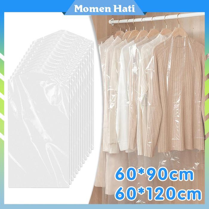 100 Pcs Plastik Baju Gantung Anti Debu Penutup Baju Gantung