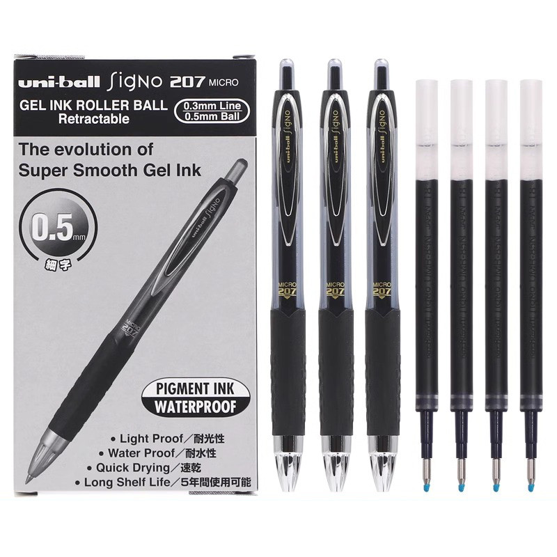 uni-ball 61256 Signo Gel 207 Roller Ball Retractable Gel Pen Blue Ink Micro Fine 0.5mm UMN-207
