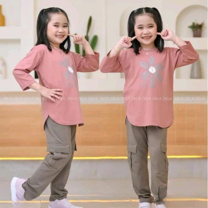 Setelan Ziela Anak (Dusty) /Setelan Ziela Kids/Setelan Ziela Katun Original