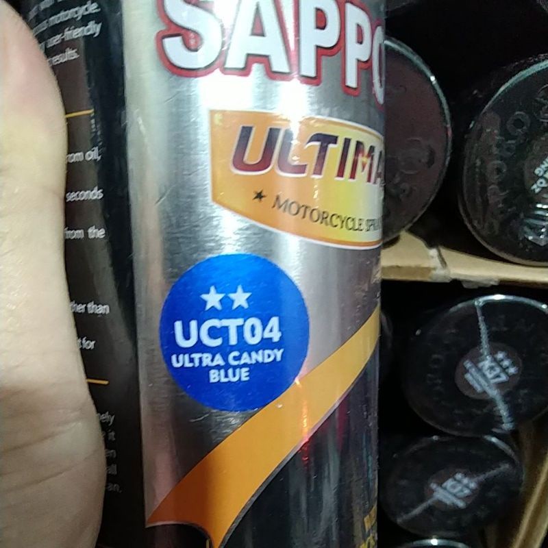 cat spray pilok pilox cat semprot sapporo ultimate saporo UCT04 ultra candy blue transparan biru