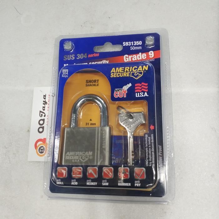 Gembok American tool - AMERICAN SECURE - Gembok anti maling