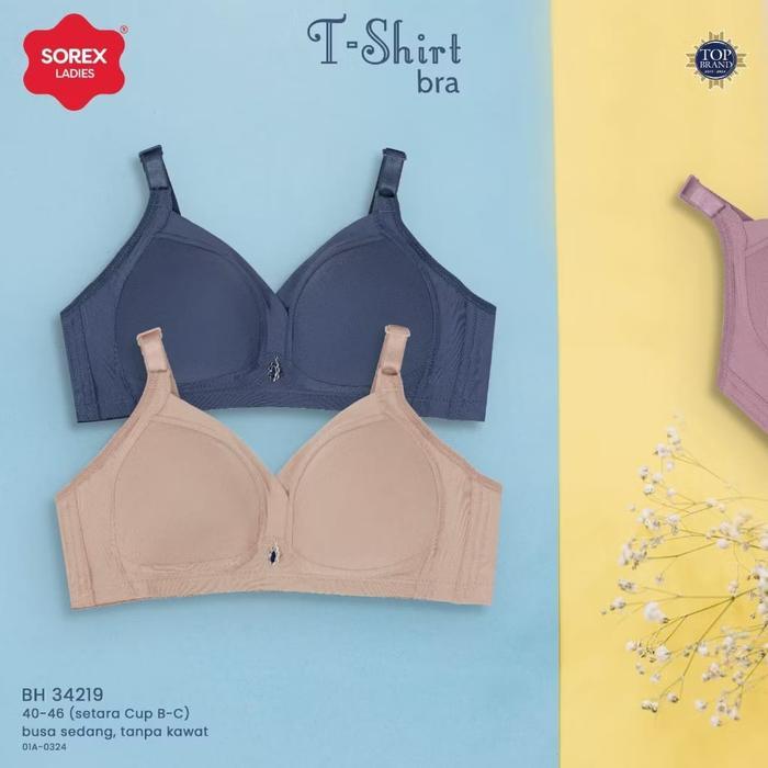 havr- Sorex Bh Bra 34219 Tanpa Kawat Busa Sedang / Bh Sorex Kait 3 Cup Besar Size 40-46