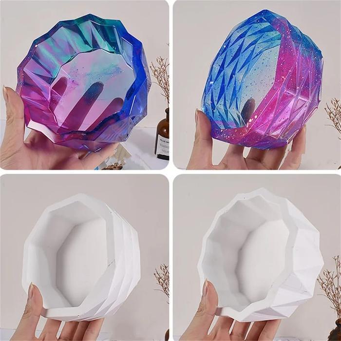 CETAKAN SILIKON POT BUNGA BULAT FLOWER POT RESIN DIY MOLD
