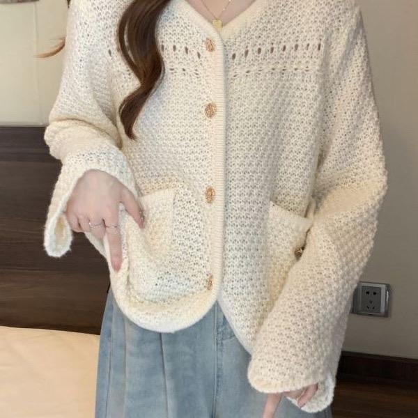 Banyak Dicari Markas Fashion99 Cardigan Sweater Knit Premium Bgold 1359 Atasan Wanita Rajut Kasual