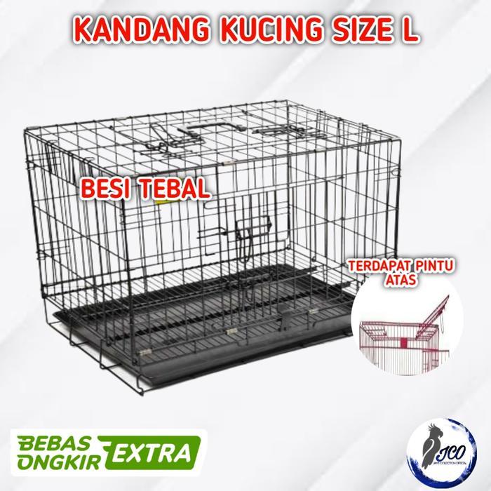 KANDANG KUCING IMPORT JUMBO L KANDANG BESI LIPAT KUCING KELINCI MUSANG