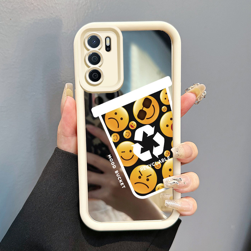 Casing Hp OPPO A16 OPPO A16s OPPO A54s Case HP Casing pola Cangkir tas emosi Kartun Kasing cermin Ce
