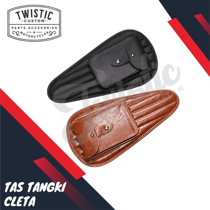 Tas Kulit Tangki Tank Bag Cleta Motor Custom Universal Retro Klasik