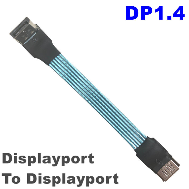 New Black Displayport V1.4 Flat Ribbon Adapter Cable 90 Degree Angled Shield Fpc Dp To Dp1.4 Hdr/Dsc