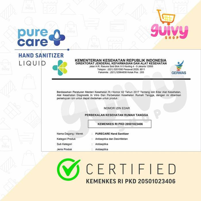 Guivy - PURE CARE HAND SANITIZER LIQUID (CAIR) - 5 LITER PURECARE