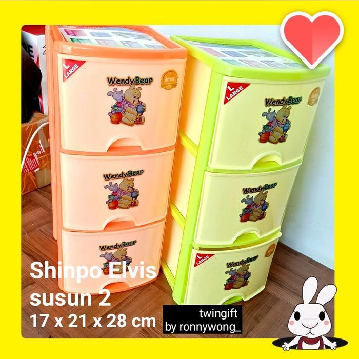 Rak Container Laci, Besar, Shinpo Susun 3