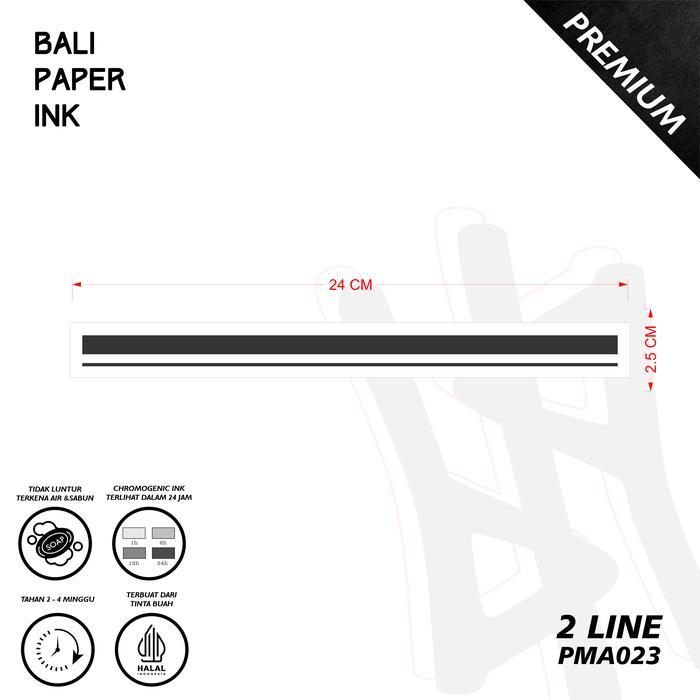 Tato garis 2 Line PMA023 Temporary Stiker Tato By Bali Paper Ink Armband Tatto
