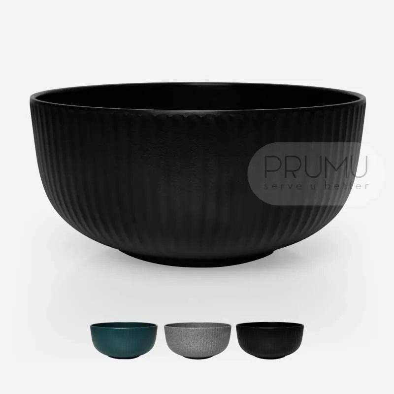 Mangkok Kecil Ulir 5" Nordic W5005A Unik Melamin Hitam Abu Hijau Nordic Style Tebal Tahan Panas Anti