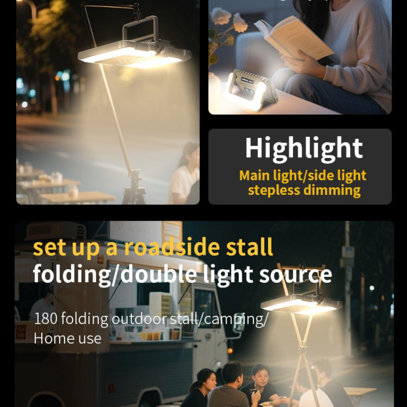 High Power Rechargeable LED Camping Tent Light Portable Outdoor Emergency Waterproof Searchlight