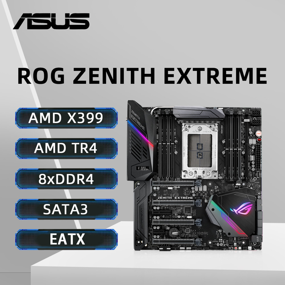 ASUS X399 Motherboard ROG Zenith Extreme Support 1st and 2nd Gen AMD Ryzen Threadripper Processor DD