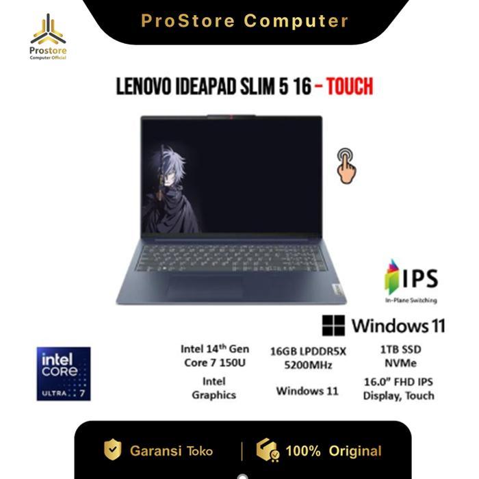 1ihq- Lenovo Ideapad Slim 5 16 Touch Intel Core I7 150U Core 7 150U 16Gb 1Tb Ssd W11 Office