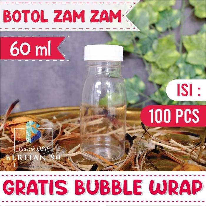 doni- Isi 100 Botol Plastik Zam Zam 60 Ml Botol Plastik Kecil Botol Zamzam Kecil
