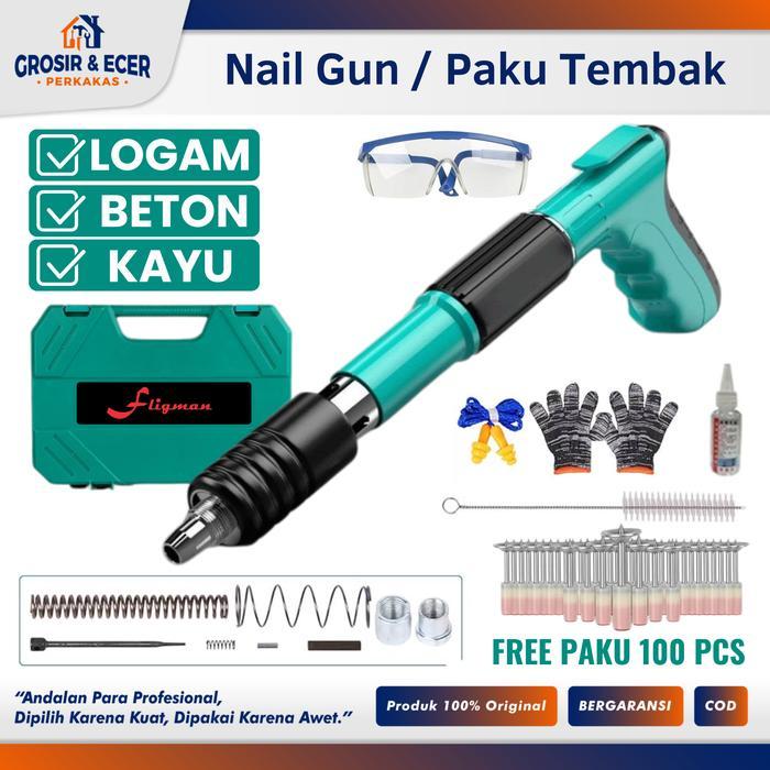 Paku Tembak Beton Fligman / Paku Tembak Beton Baja / Alat Paku Tembak Beton / Paku Tembak Manual