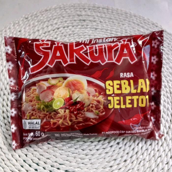 0slt- Harga 10Pcs - Mie Sakura Rasa Seblak Jeletot @60Gr - Mi Sakura Kuah Pedas Noodles