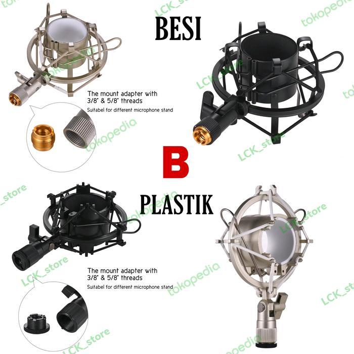 Tntgmusic- Shockmount Mic Condenser - Shockproof Microphone- Mikrofon Stand Mic