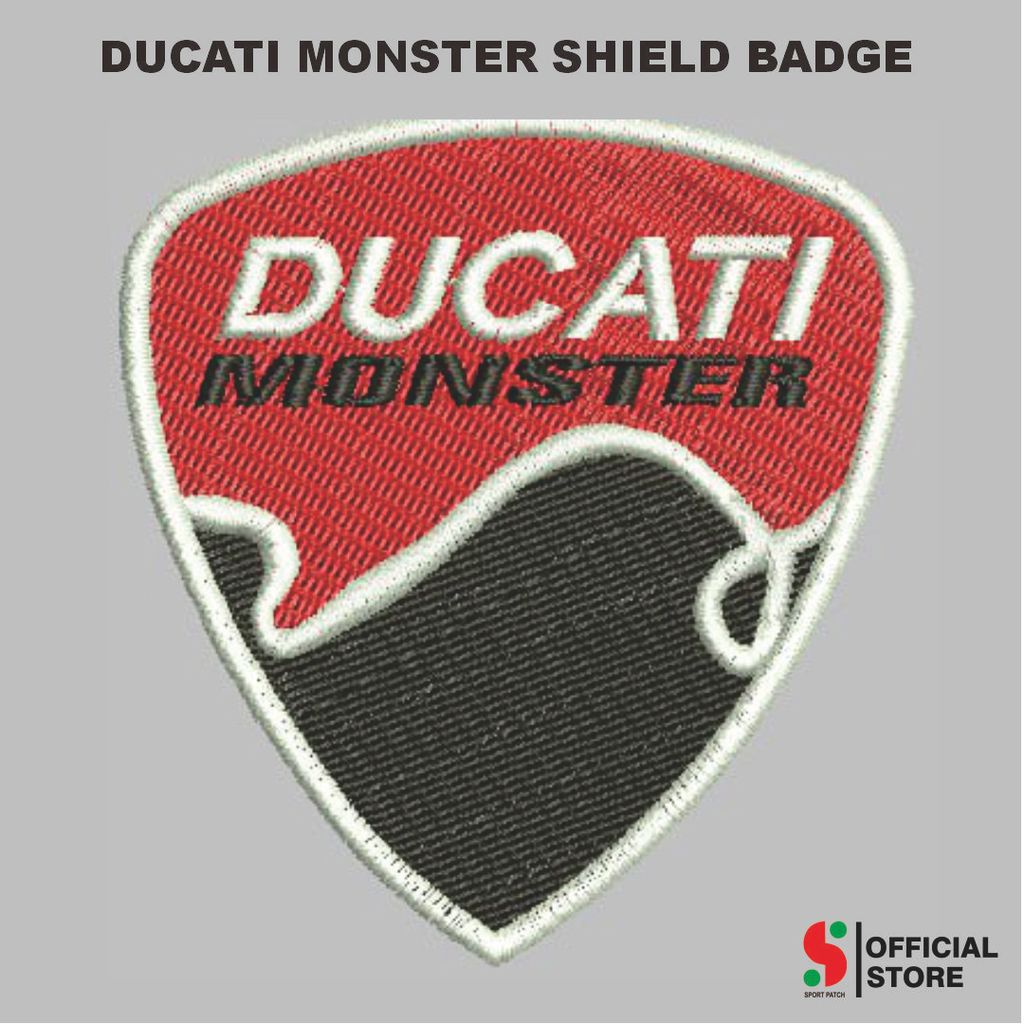 SPORT-681 PATCH DUCATI MONSTER SHIELD BADGE BORDIR KOMPUTER LOGO/EMBLEM BADGE