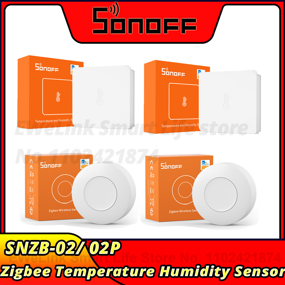 1-6PCS SONOFF SNZB-02/SNZB-02P ZigBee Temperature And Humidity Sensor