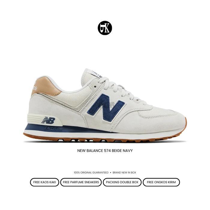 Sneakers New Balance Original Bnib - New Balance Ml574Lgi Beige Navy / Sneakers Unisex Berkualitas