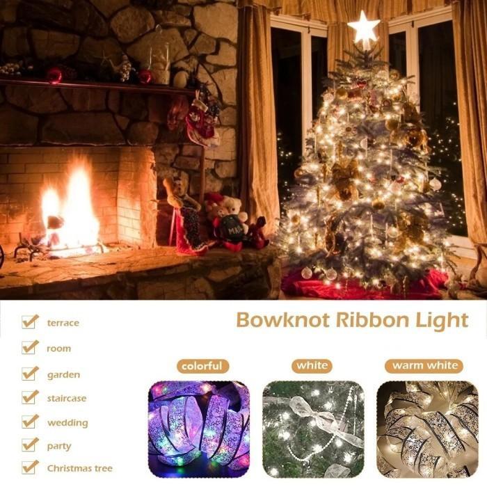Lampu Natal Pita Led Dekorasi Hiasan Pohon Panjang 5 Meter Motif Renda