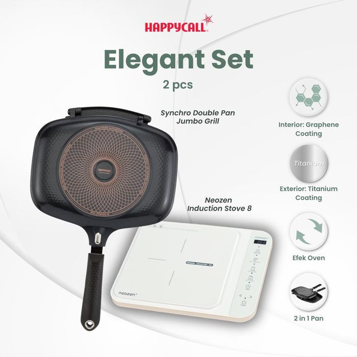 Happycall Synchro IH Double Pan 30 cm Grill Pan & Kompor Induksi Neozen