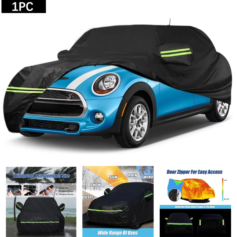 For 2002-2021 Mini Cooper/Cooper S Waterproof Car Cover Fit Accessories with Door Zipper for Sun