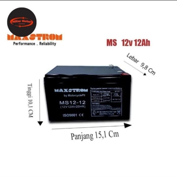 Aki Sepeda Listrik 6DZM12 6DZM14 12v 12ah MF kering Battery 12v12ah