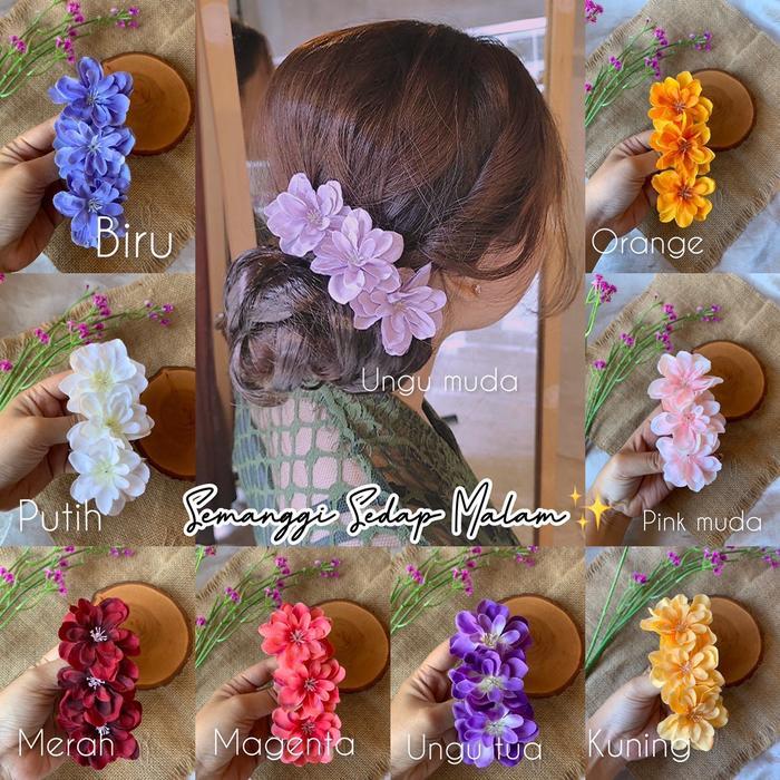 STARLIGHT BALI - Semanggi Bunga Sedap Malam (3bunga) / Semanggi Kain / Aksesoris Rambut / Semanggi
