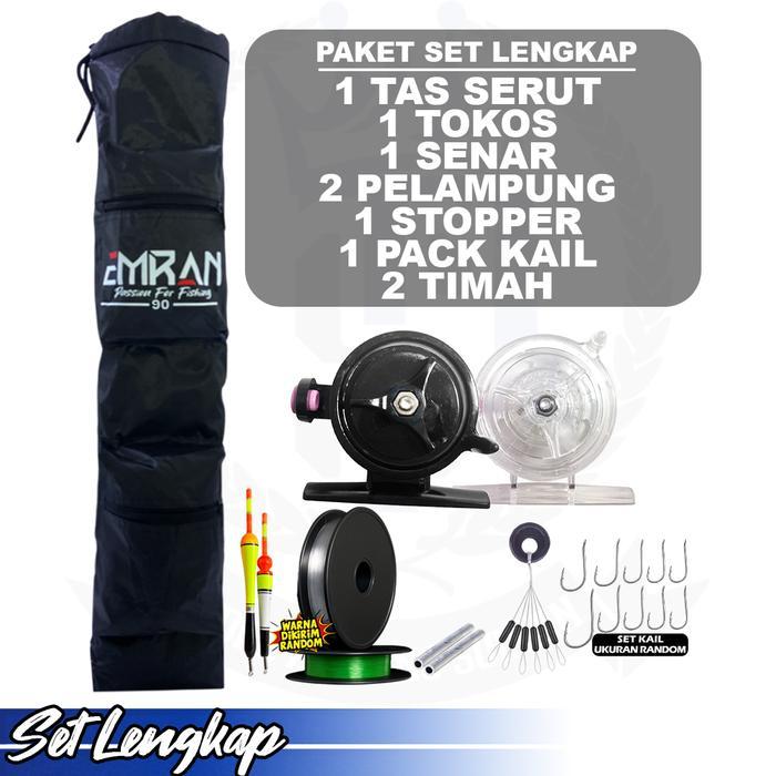 Siap Pakai Joran Tegek Set Kolong Emran TJL ruas pendek material fiber ruas tertutup 40cm ringan