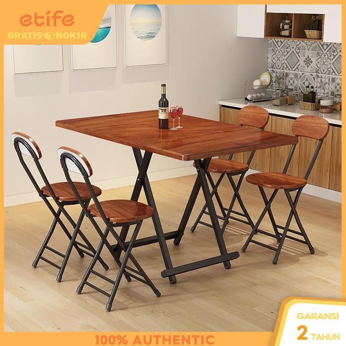 Etife Meja Lipat / Meja Makan lipat /Set Meja Makan/ meja makan lipat minimalis/ Meja Makan Portabel
