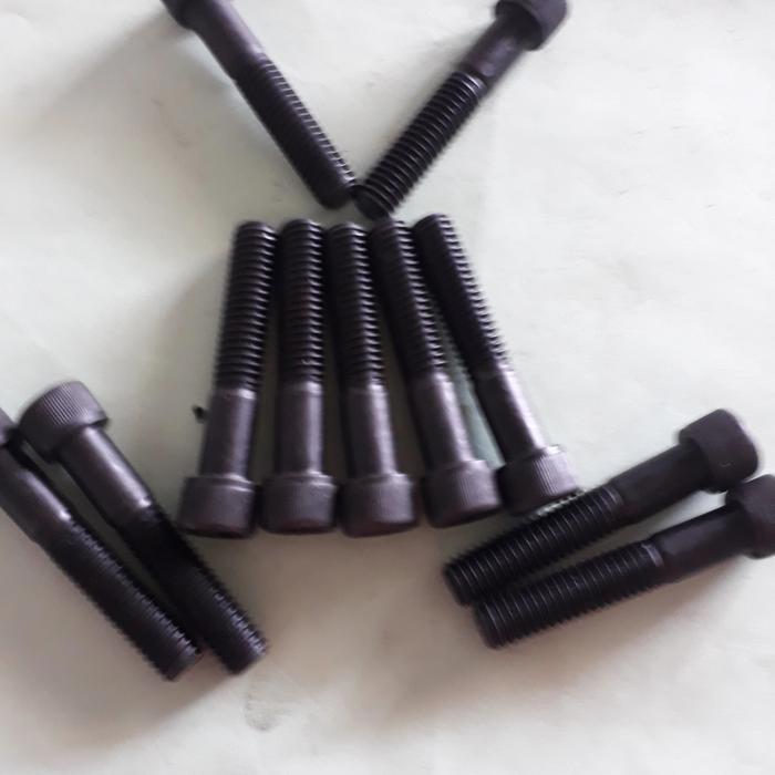 Baut L 5/16x3 /(inchi)/L hitam/panjang 7.5cm/Baja Grade 12.9