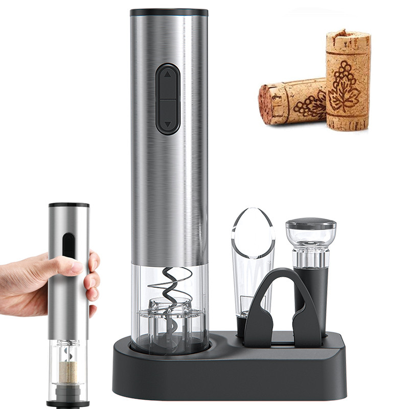 Electric Wine Opener Set Automatic Electric Wine Opener with Stand Stainless Steel Wine Opener with
