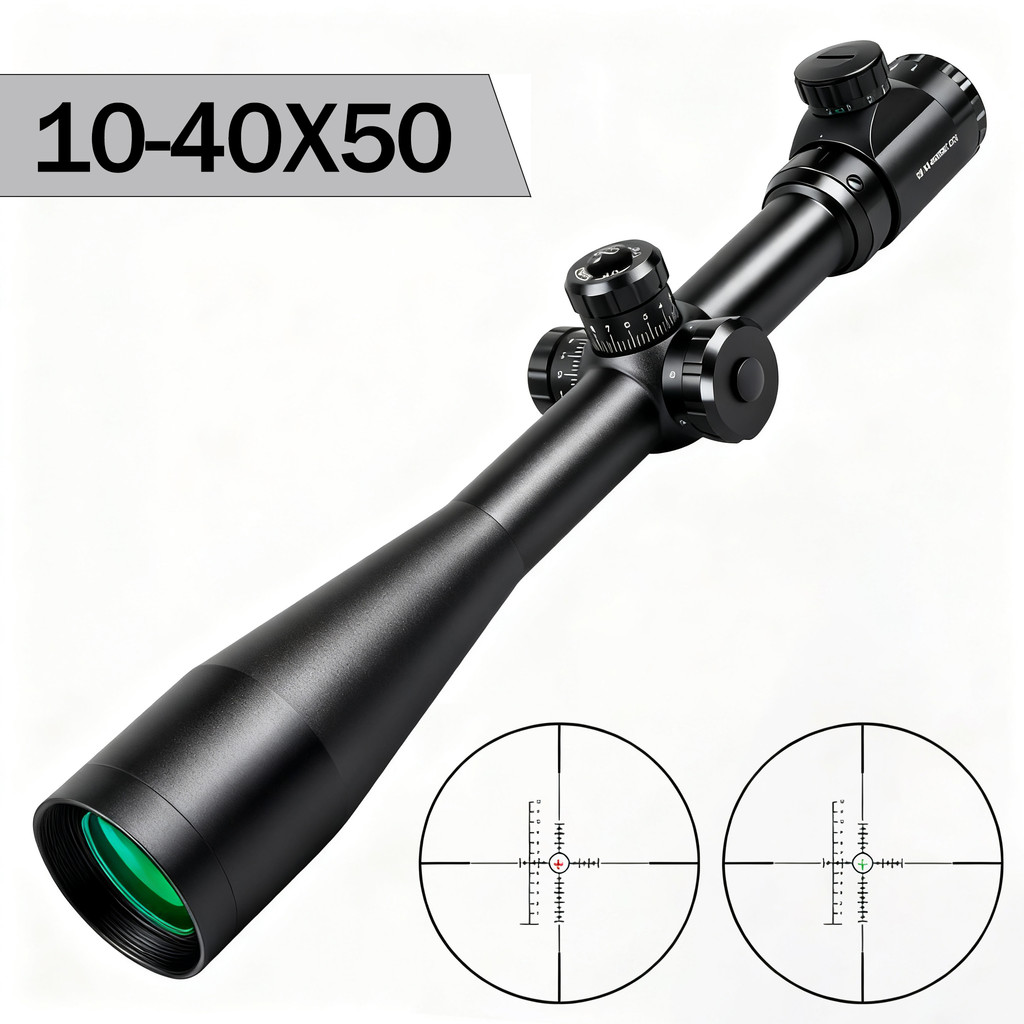 10-40x50 Scope Optic Long Range Riflescope Adjustable Green Red Illuminated Sight Sniper Collimator
