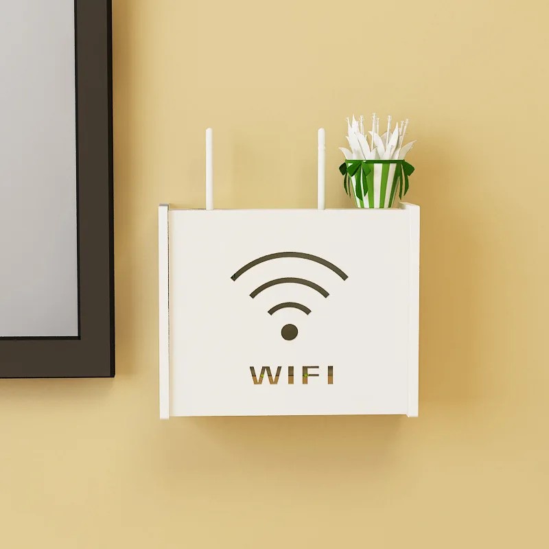 Wireless Wifi Router Box PVC Wall Shelf Hanging Plug Board Bracket Storage Box EUROPE Style Storage