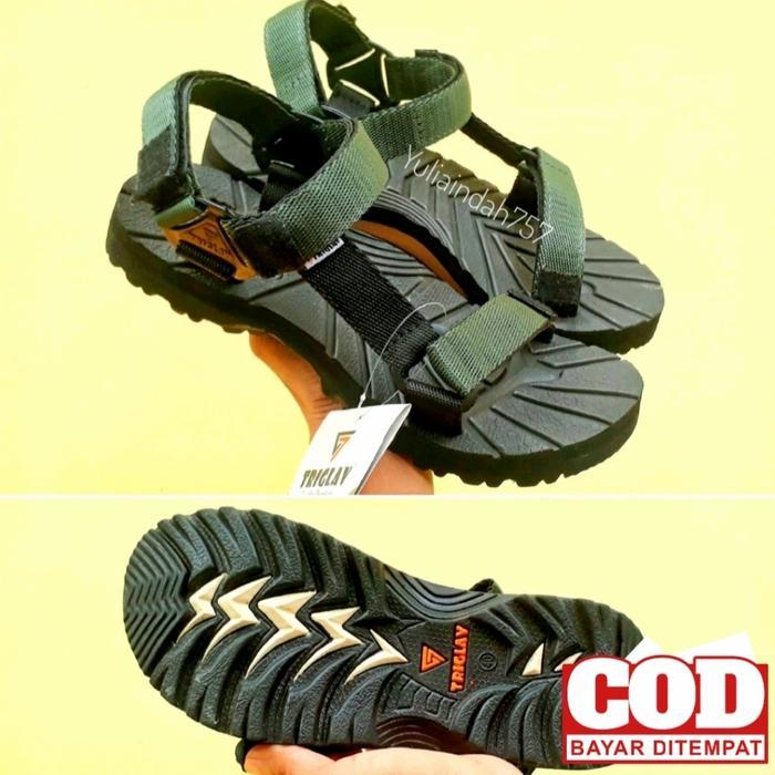 Sandal Gunung Adventure Hijau Army Sandal Hiking Triglav
