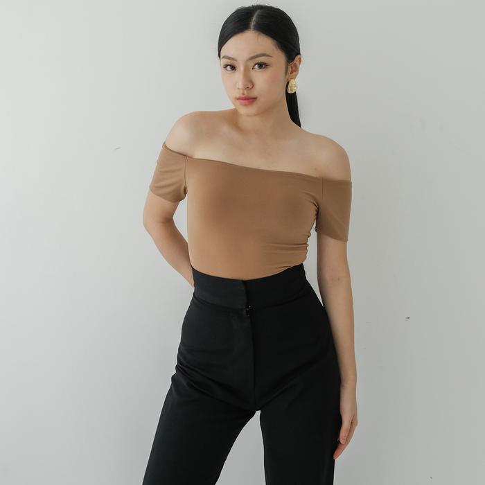 60uv- Nzinga Jaewon Atasan Wanita Off Shoulder Slim Fit Elegan - Blouse Casual Korean Look