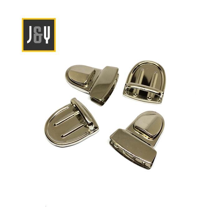 l670- Gesper Kunci Sodok Tas Sedang Bahan Metal Isi 12 Pcs Silver