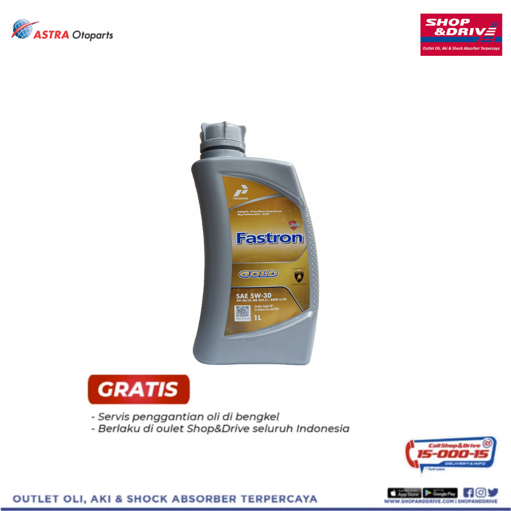Oli Fastron Paket 4 Liter Fastron Gold 5W30 + Penggantian