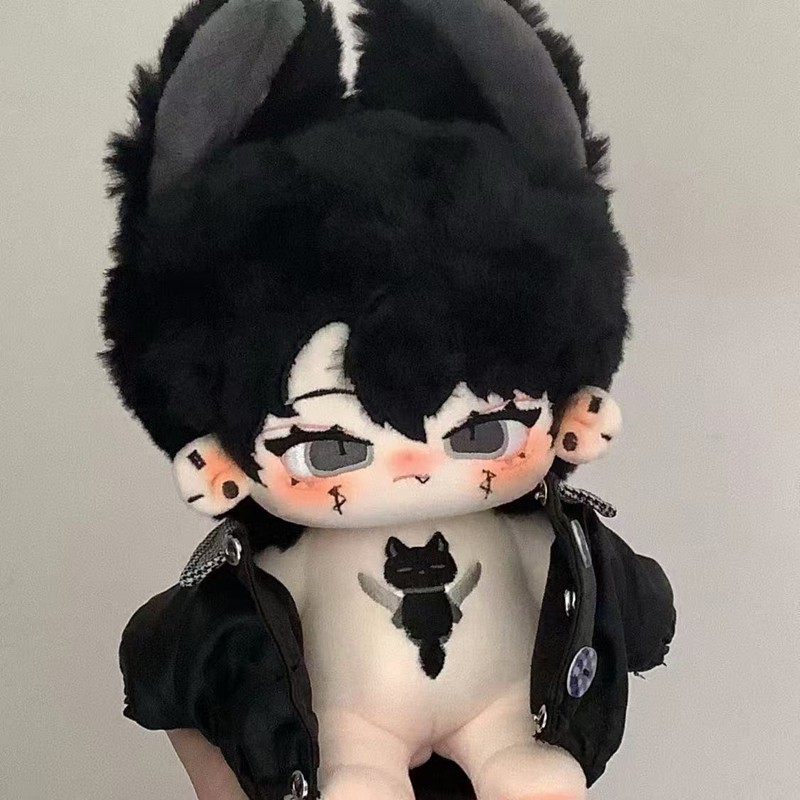 20cm Kawaii Anime Plush Doll with Big Ears & Removable Tail DIY Dress-up Dolls Cute Cartoon