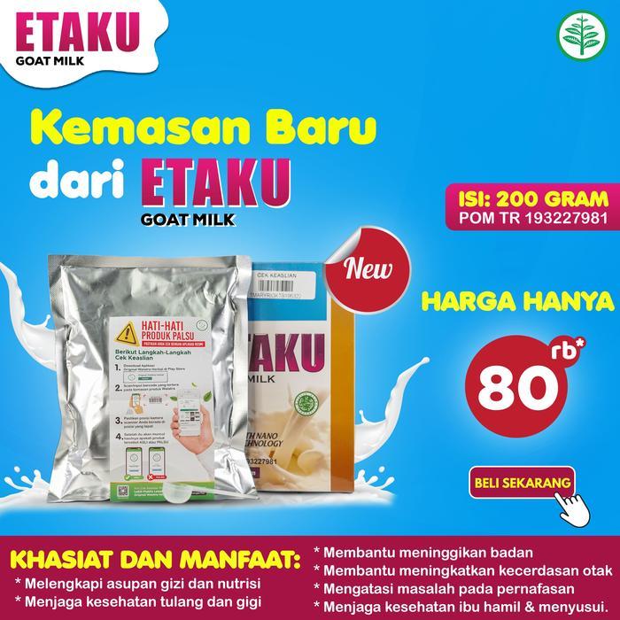 ish8- Etaku Susu Bubuk Kambing Murni - Susu Tinggi Kalsium Untuk Pengapuran Tulang - Tulang