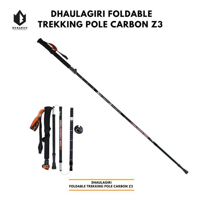 Trekking Pole Carbon DH Lipat Z3 - Tongkat Lipat camping - Tongkat Pendaki - Tongkat Gunung -