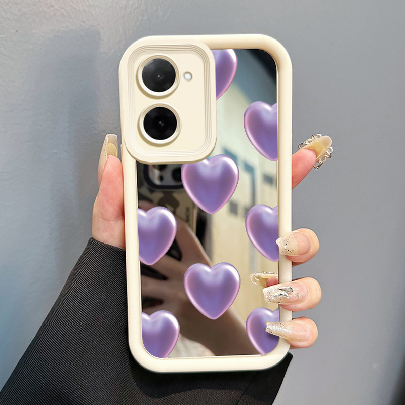 Casing Hp Untuk Xiaomi Redmi A5 4G POCO C71 Case HP Casing pola Cinta ungu Kasing cermin Cesing Sili
