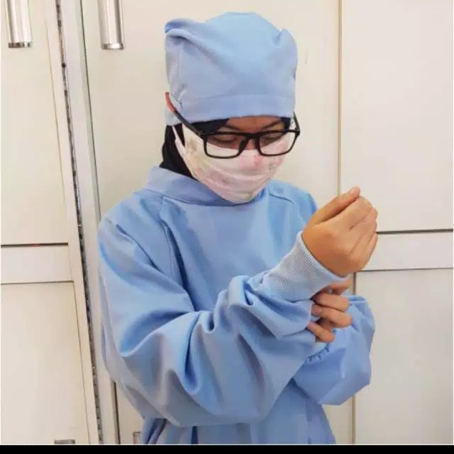 Surgical Gown American Drill / APD Gown / Gown Medis - Baju Bedah - Baju OK Premium
