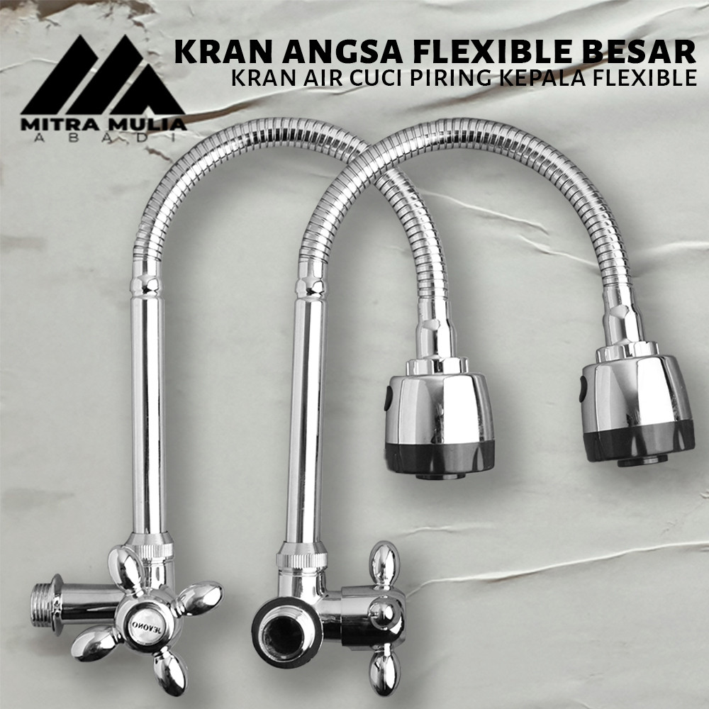 Kran Angsa Flexible Besar / Kepala Fleksibel / Kran Air Cuci Stainless