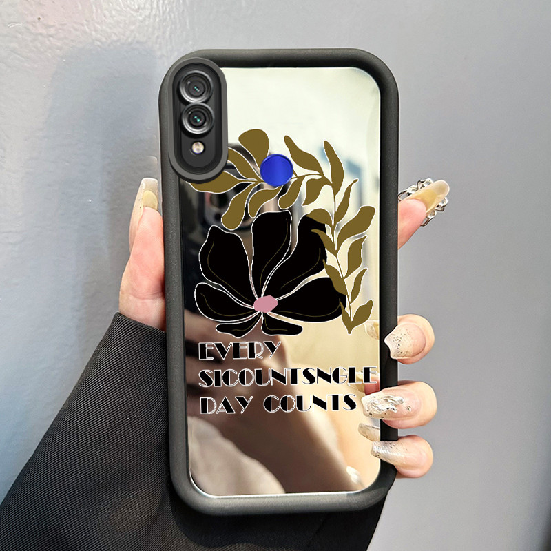 Casing Hp Untuk Xiaomi Redmi Note 7 Redmi Note 7s Redmi Note 7 Pro Case Daun berbunga Makeup Cermin 