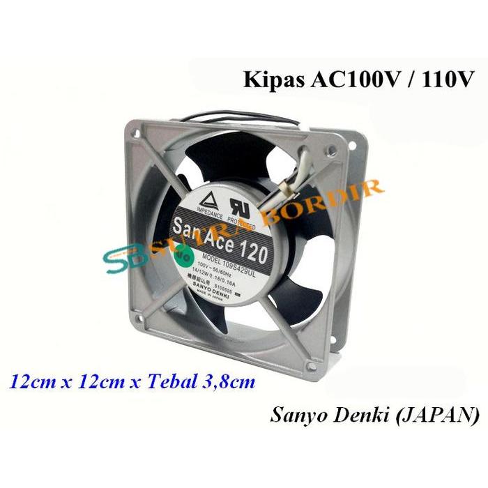 Kipas AC 110volt Kipas AC 100v Ukuran 12cm x 12cm Kipas Tajima SWF